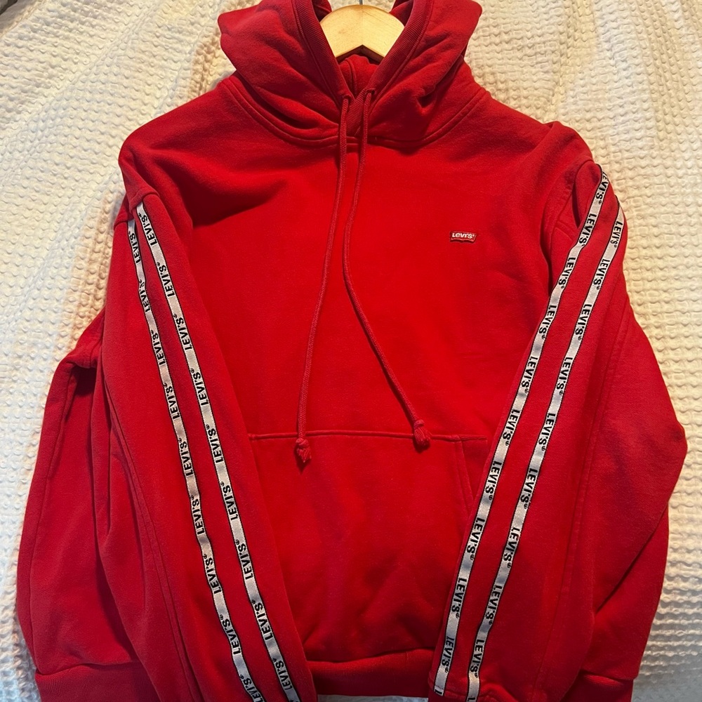 Levi's Red Sweater with Logo Stripes